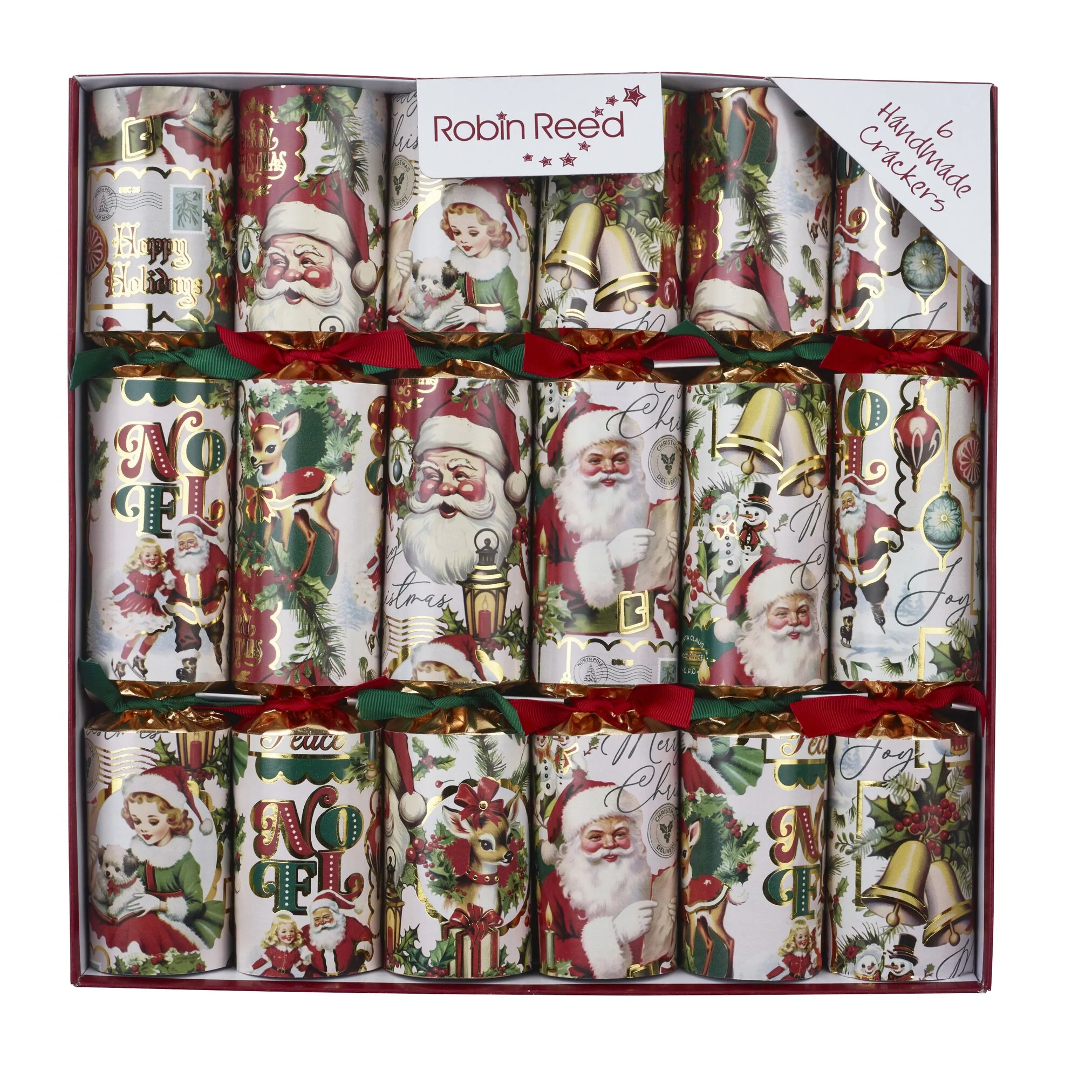 Racing Santa Cheer  Party Crackers, 13" (Set of 6)