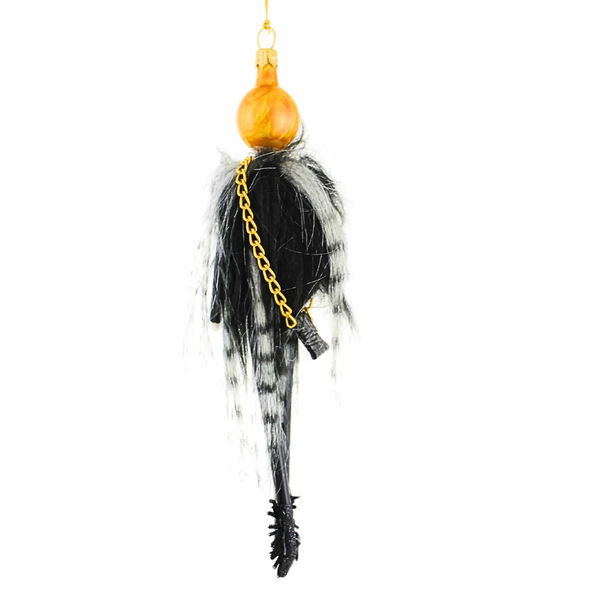 Raegan Lady in Fur Vest Glass Ornament, 6.75" - Image 4