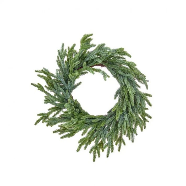 Real Touch Winter Mini Fir Wreath, 24" (Blue Green)