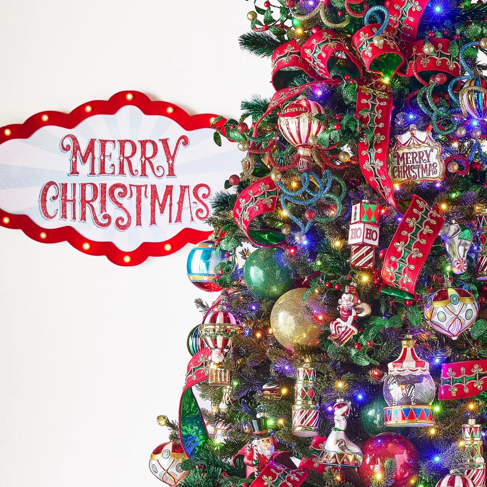 Red and Green Ornamental Wired Ribbon (2.5" X 10 Yds) - Image 2