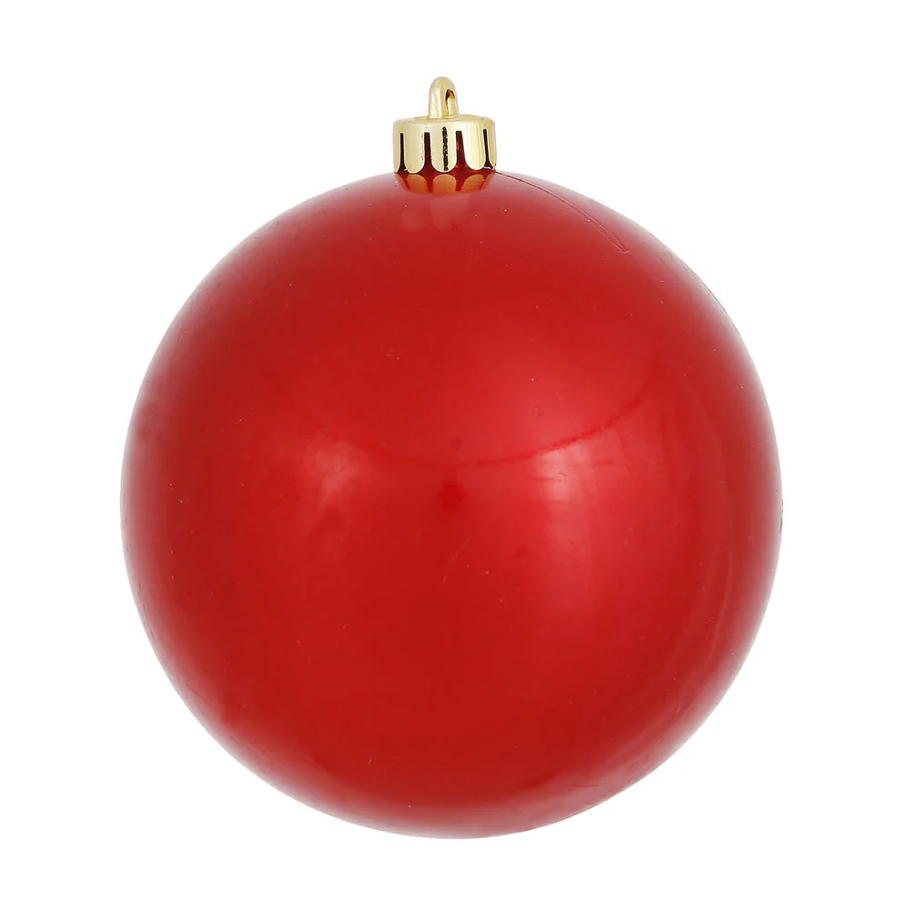 Shatterproof Red Candy Ball Ornament, 6" (Set of 4)