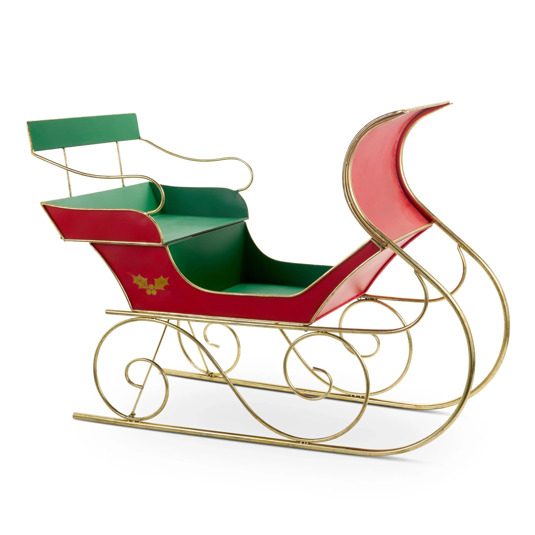 Red, Green, and Gold Sleigh, 56.5"