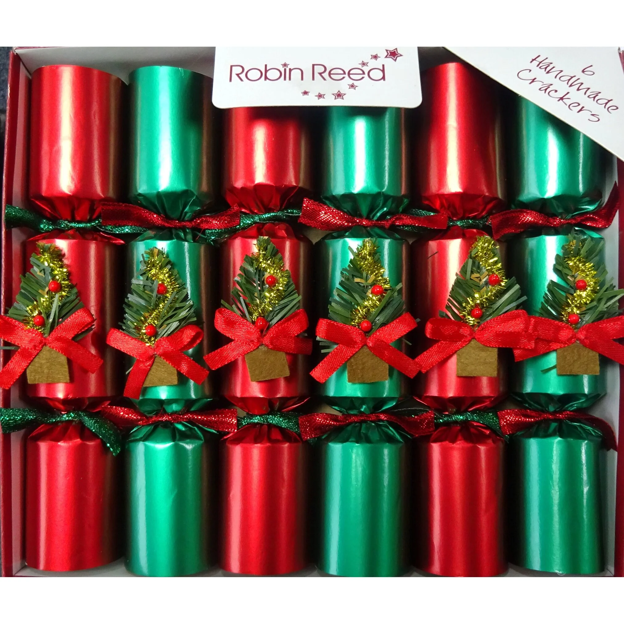 Red & Green Spruce Party Crackers, 8.5" (Set of 6)