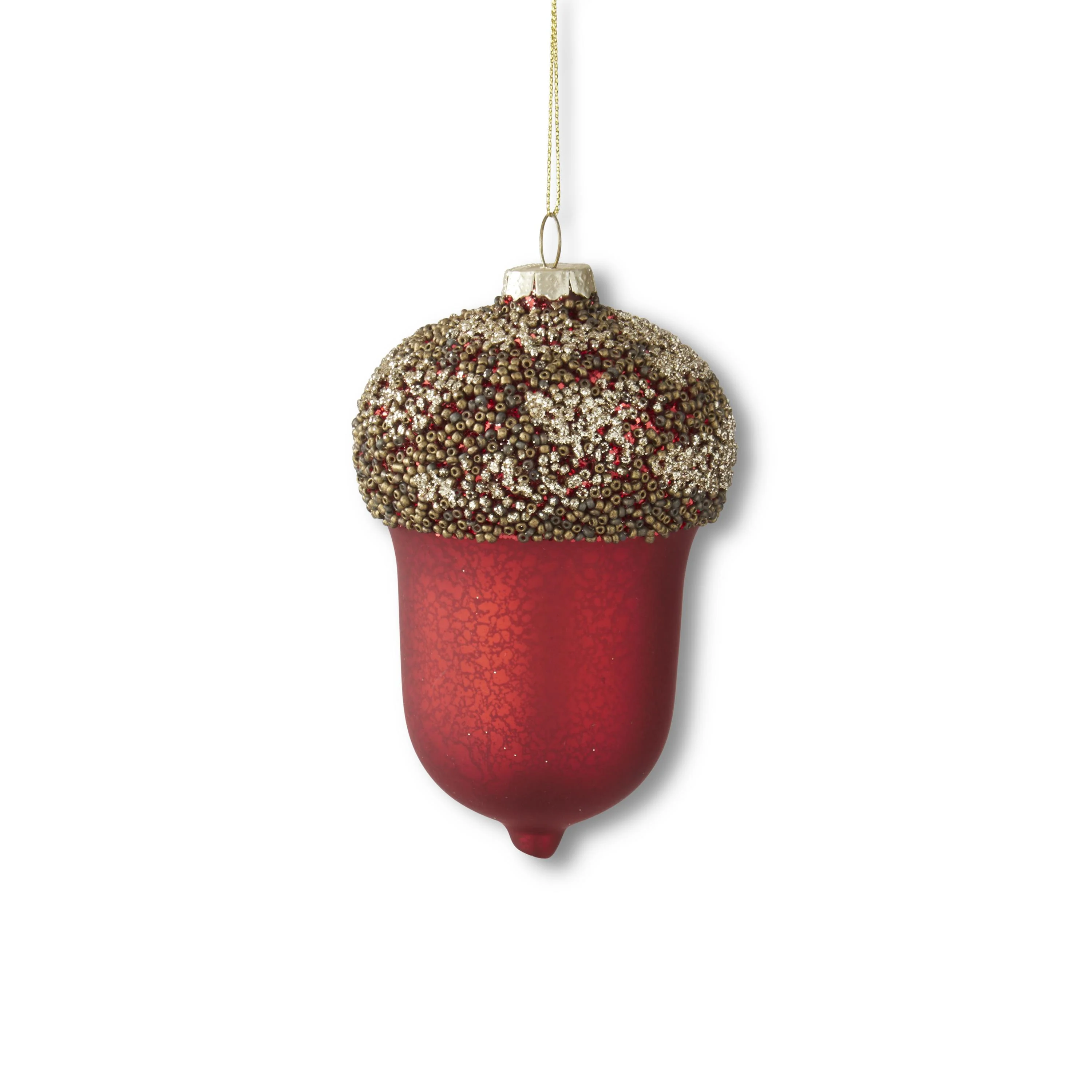 Red Mercury Glass Acorn Ornament, 5.5"