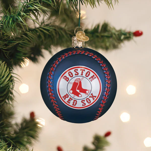 Red Sox Baseball Ornament, 3.25"