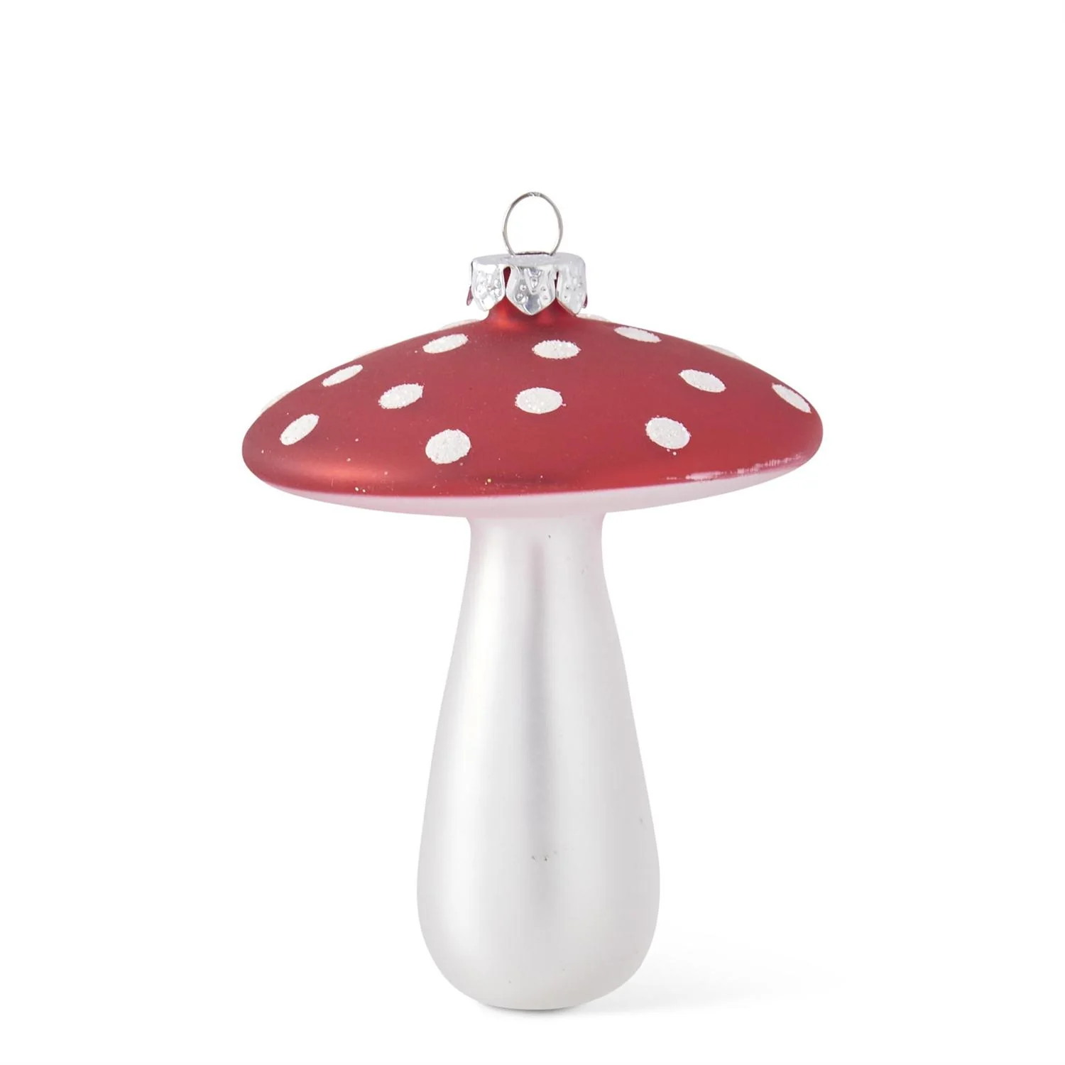 Red & White Polka Dot Mushroom Glass Ornament (2 styles - sold individually) - Image 3
