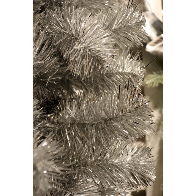 Regular Cut Tinsel Garland, 9' x 12" (Silver)