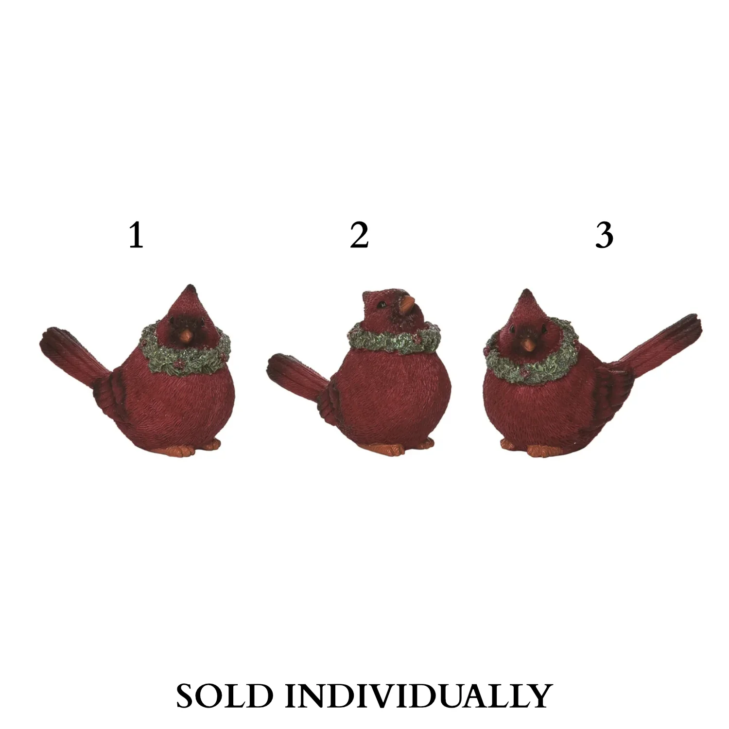 Resin Cardinal & Wreath Figurine (3 Styles - sold individually)