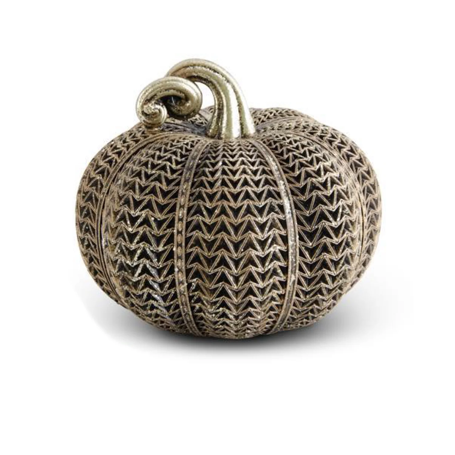 Resin Antique Gold Textured Pumpkin (3 Styles - Sold individually) - Image 6