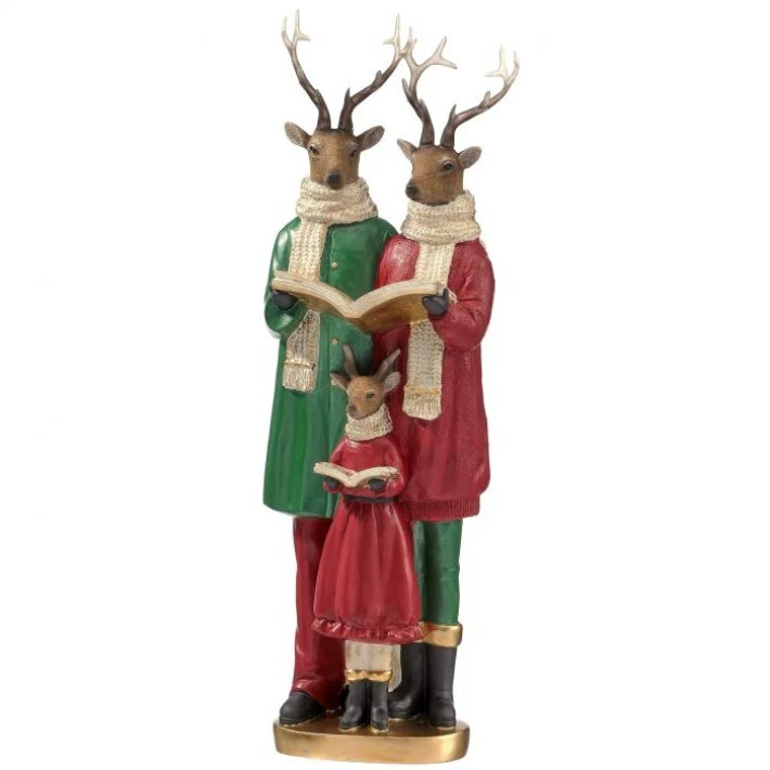 Resin Caroling Deer Family, 16"