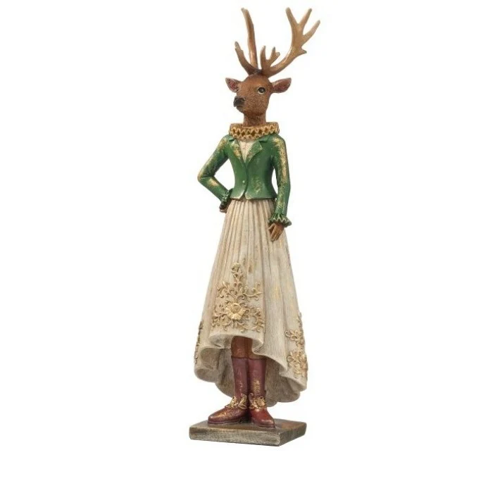 Resin Gentleman & Lady Deer Figurine, 15.5" (2 styles - sold individually) - Image 3