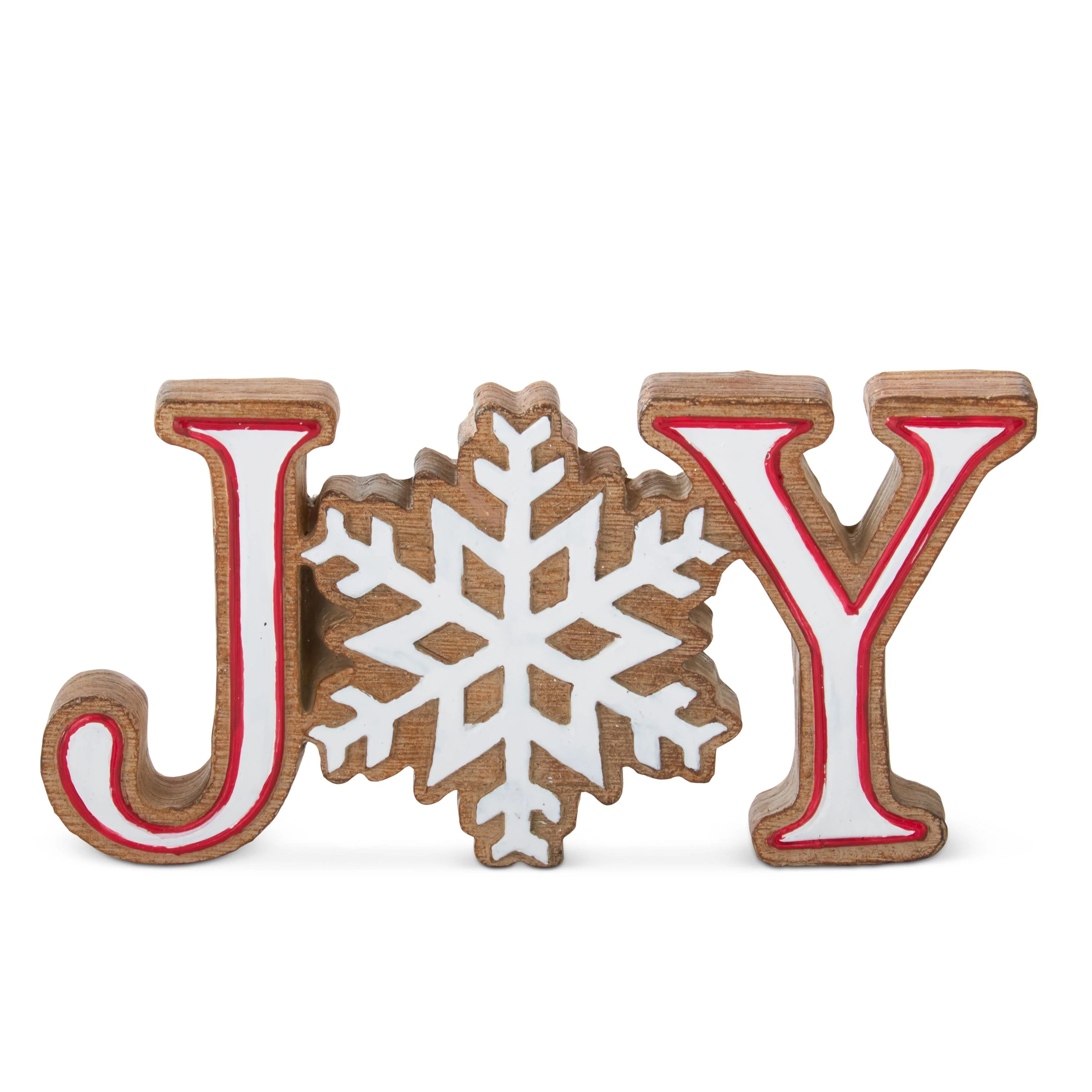 Resin Joy Cutout w/ Snowflake Center, 6.75"