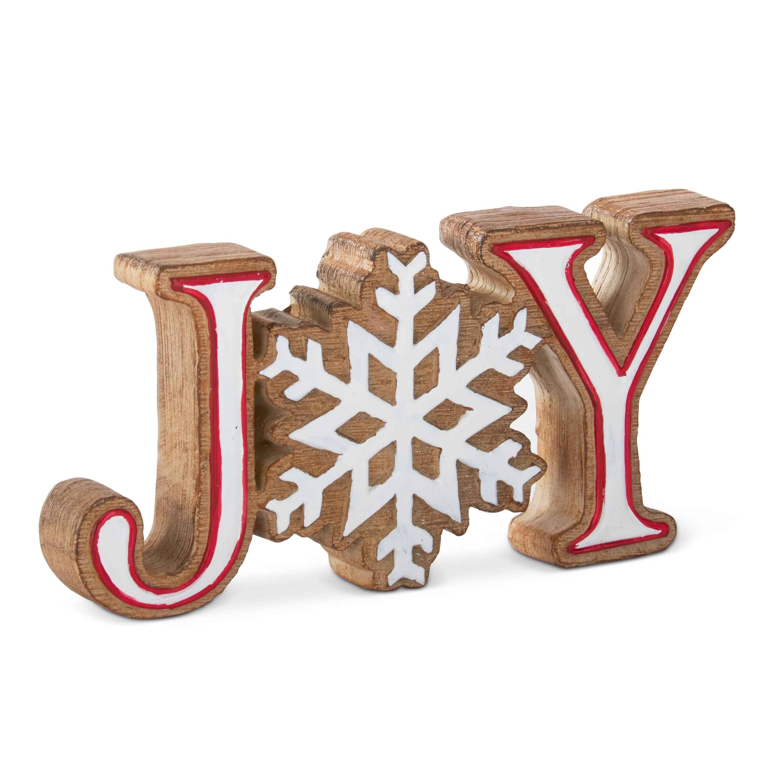 Resin Joy Cutout w/ Snowflake Center, 6.75" - Image 2