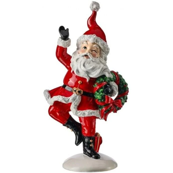 Resin Prancing Santa Figurine, 13"