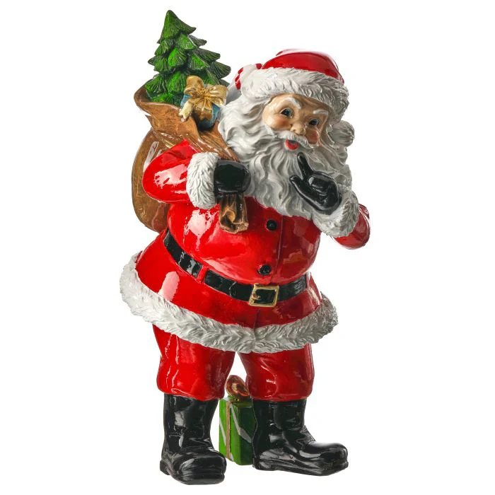 Resin Santa /W Toy Sack Figurine, 10"