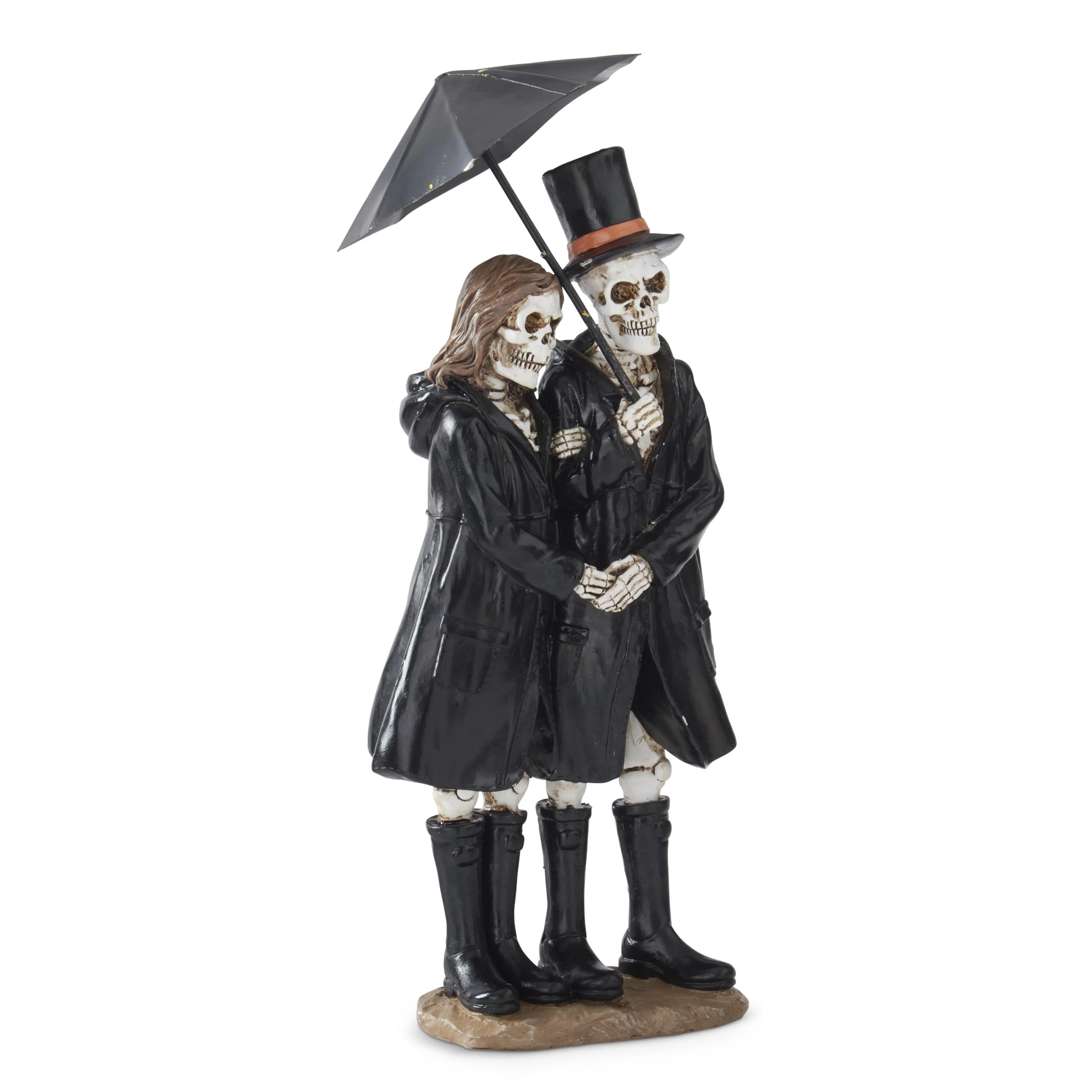 Resin Skeleton Couple Under Umbrella Figurine, 14" - Image 2