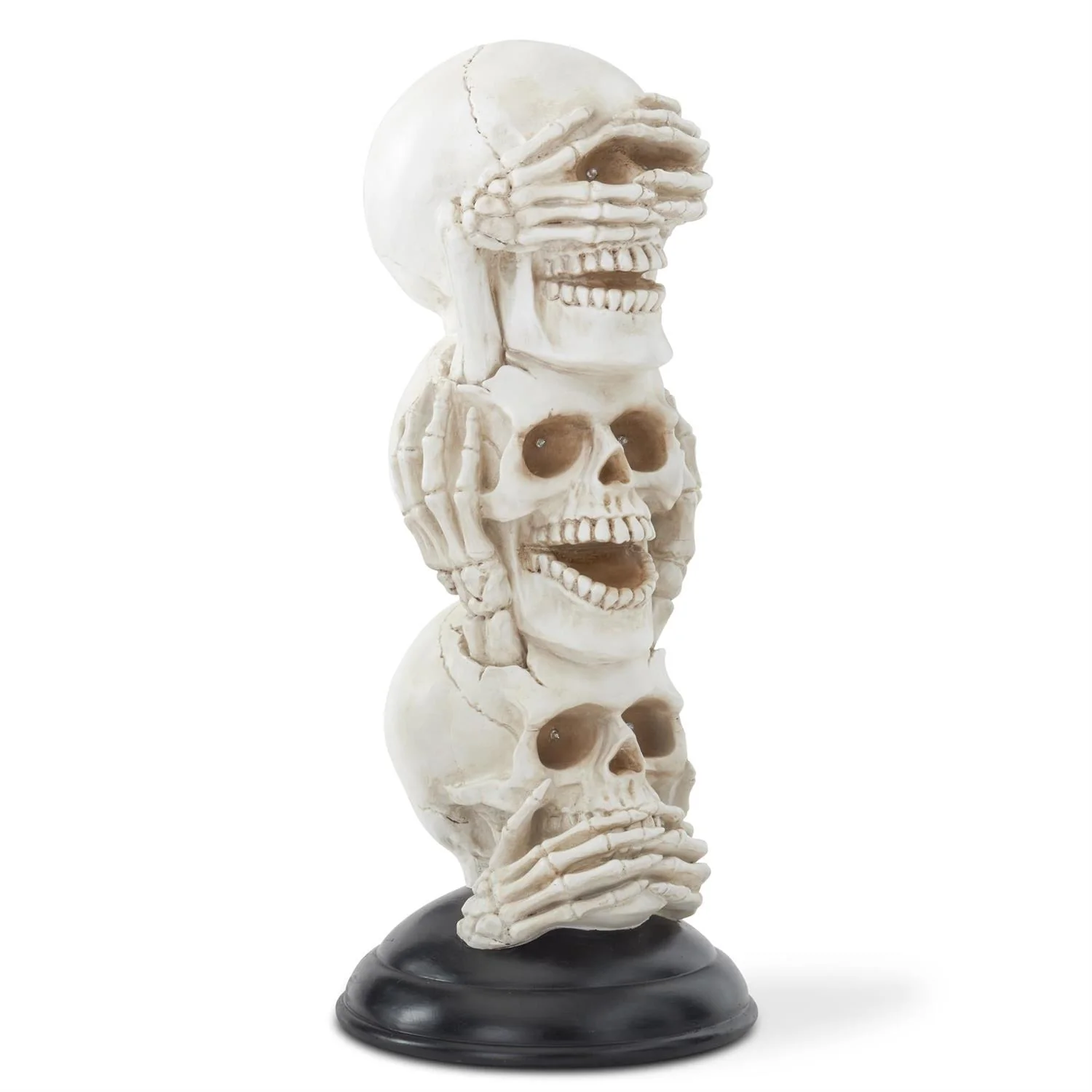 Resin Three Stacked LED Skulls, 23" - Image 3