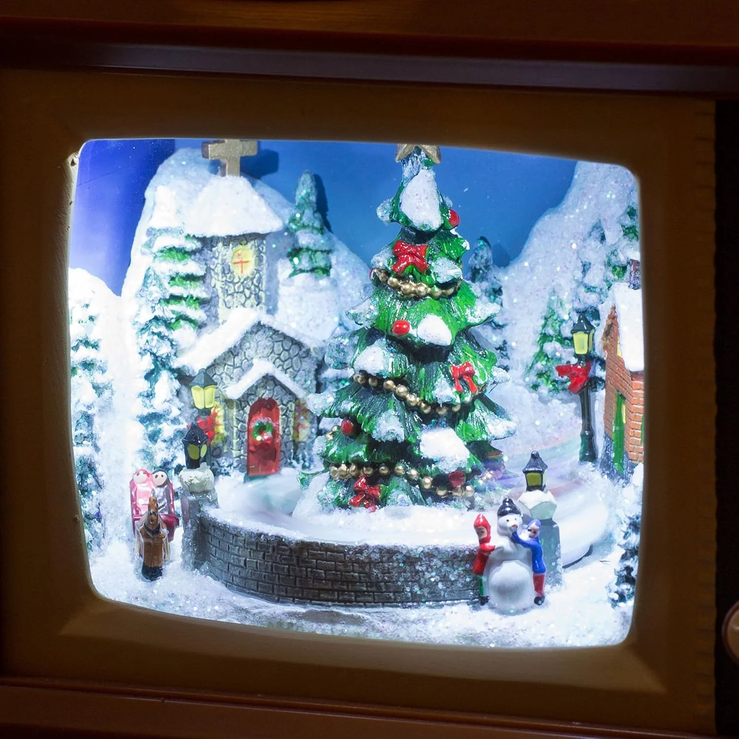 Retro Action Musical TV w/ Sledders Snow Globe, 5" - Image 2