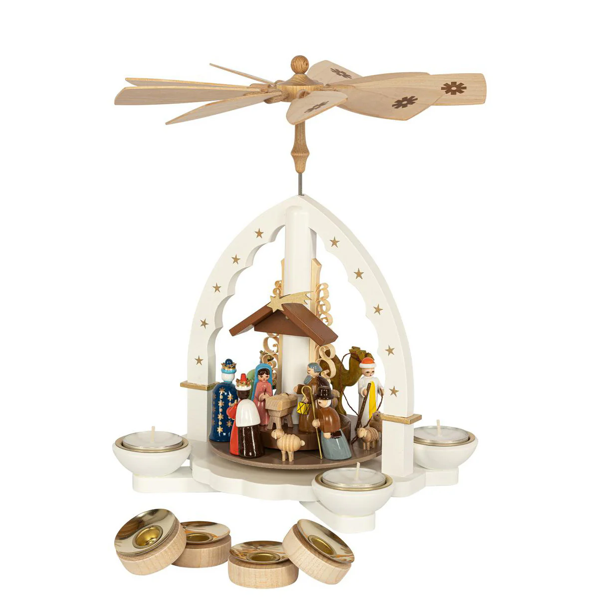 Richard Glaesser Pyramid - Nativity, 10.6" (White)