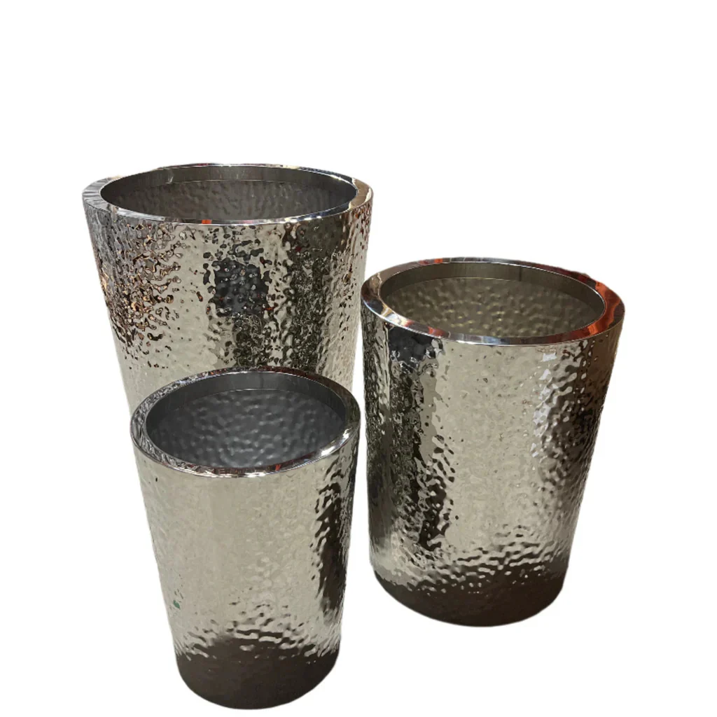 Round Tapered Stainless Steel Pots, 12 - 20" (Set of 3) (Silver)