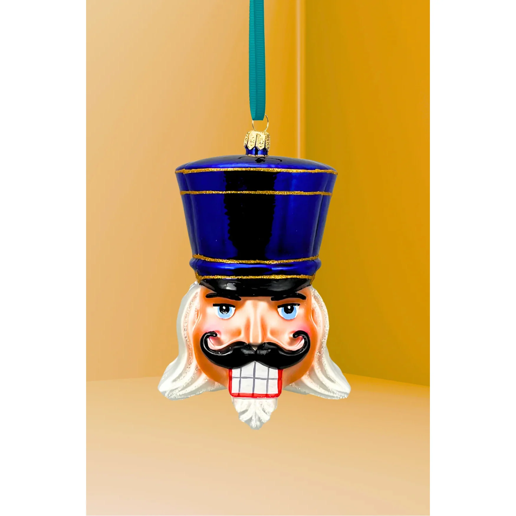 Royal Blue Glass Nutcracker Ornament, 5