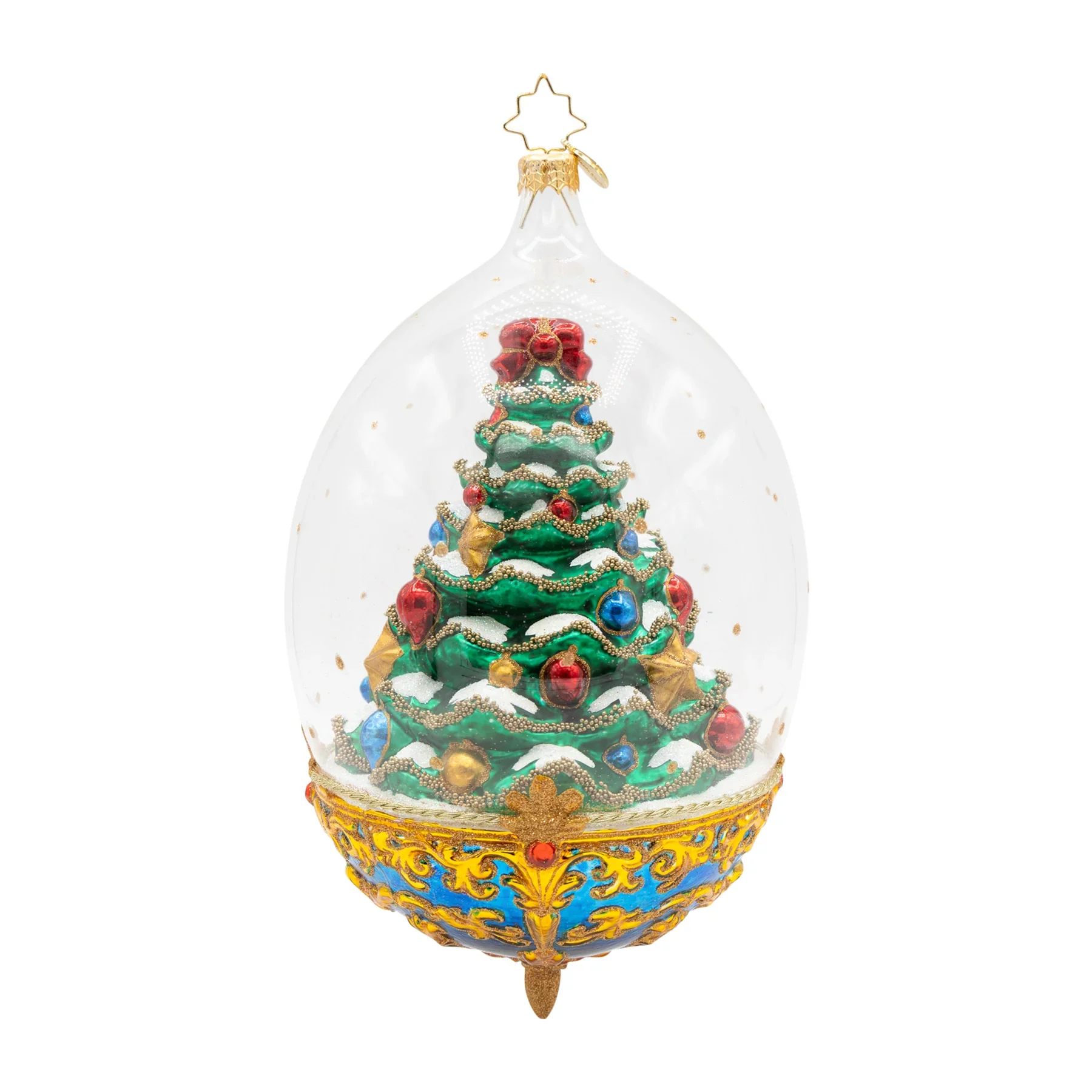 Royal Elegance Spruce Christmas Tree Glass Ornament, 7" - Image 2