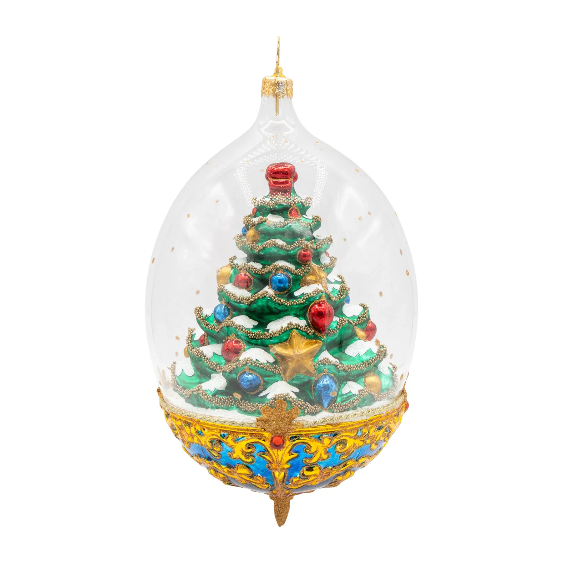 Royal Elegance Spruce Christmas Tree Glass Ornament, 7" - Image 3