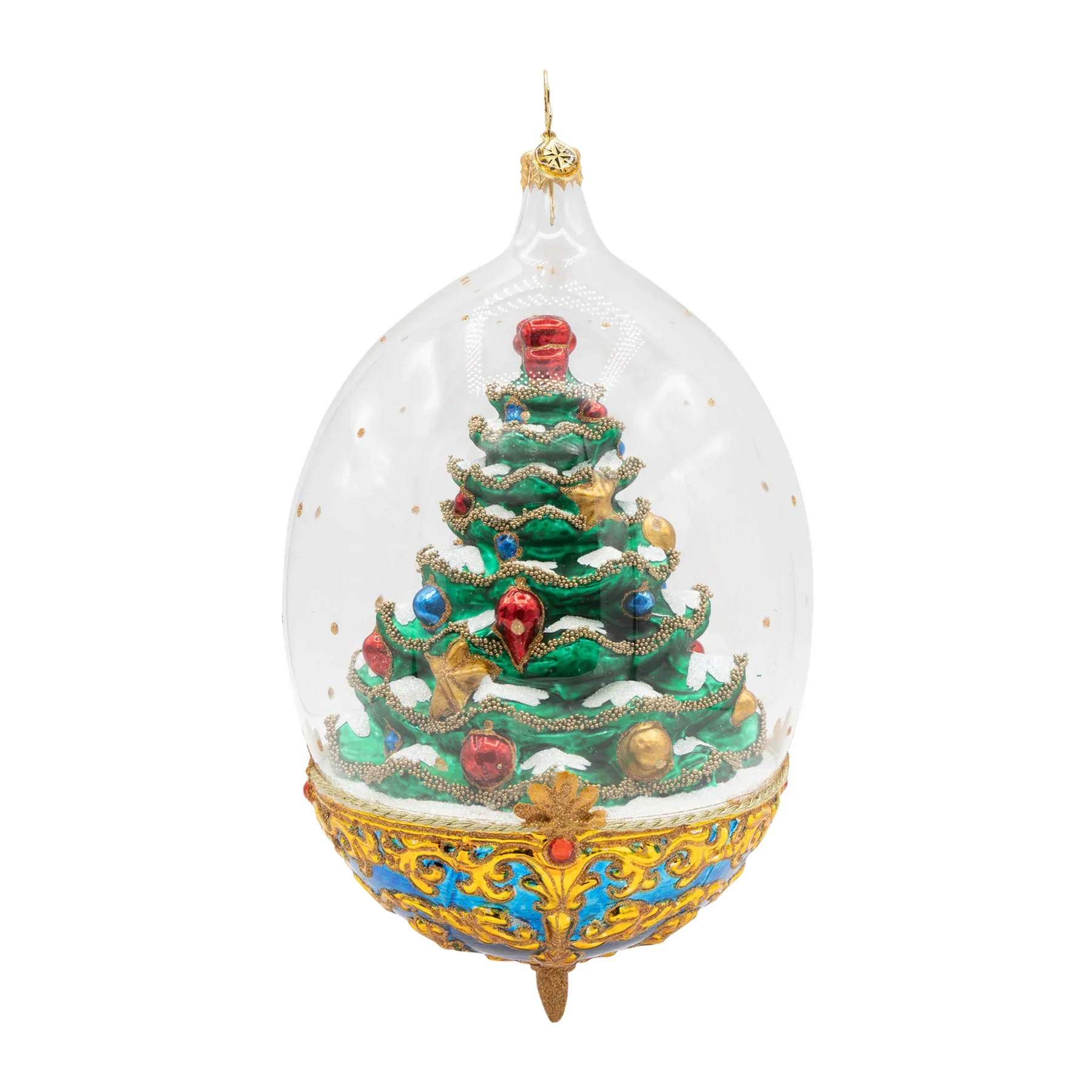 Royal Elegance Spruce Christmas Tree Glass Ornament, 7" - Image 4