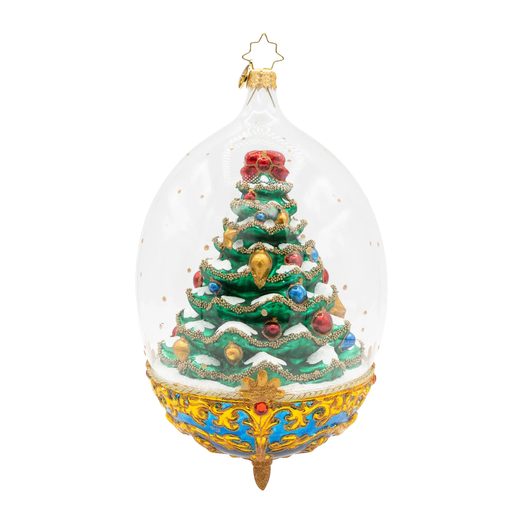 Royal Elegance Spruce Christmas Tree Glass Ornament, 7" - Image 5