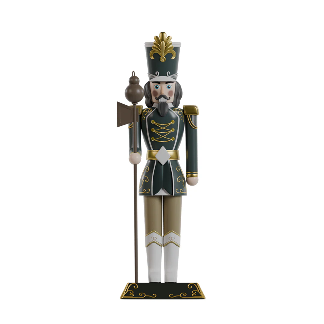 Large Fiberglass Royal Soldier Nutcracker, 6ft (Green)
