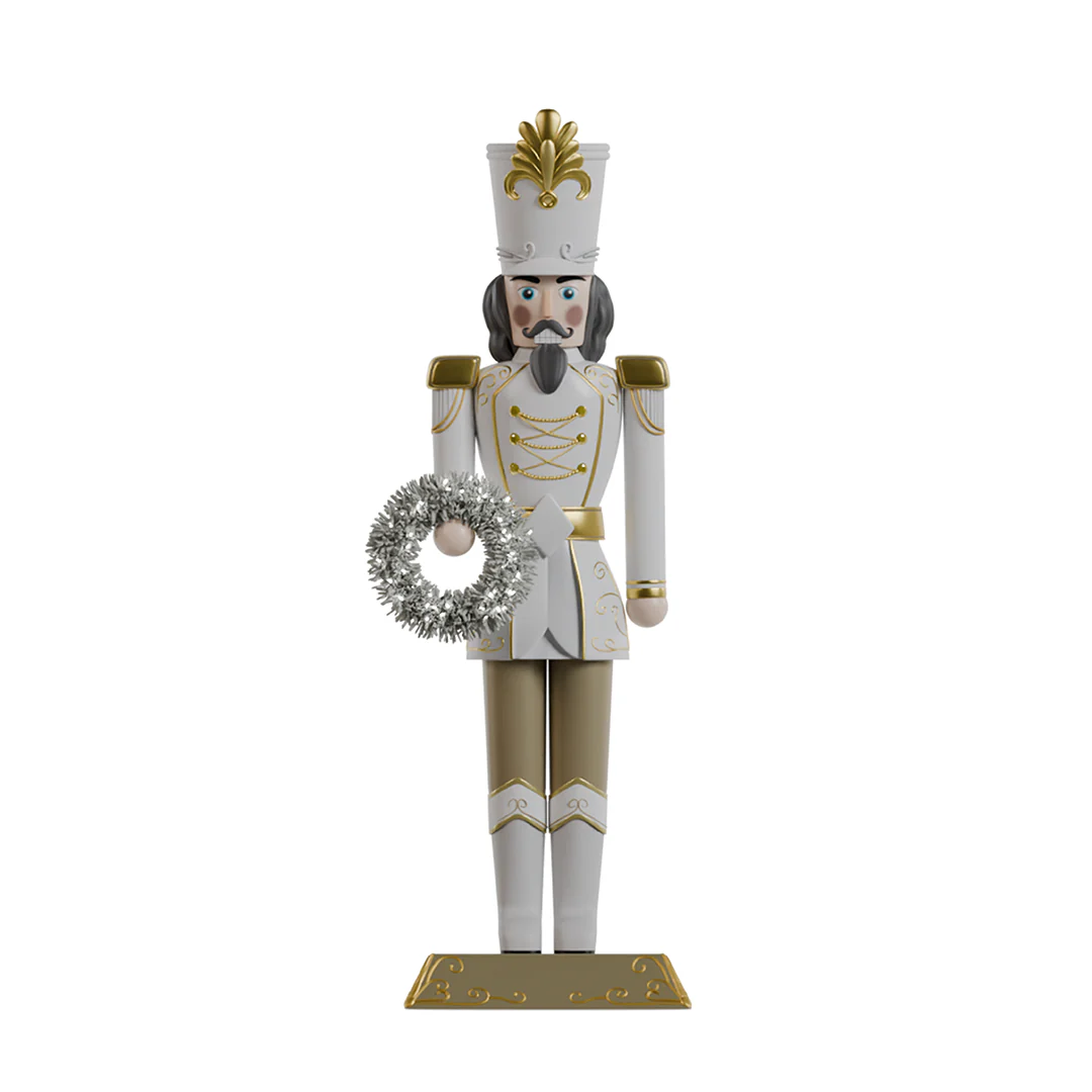 Large Fiberglass Royal Soldier Nutcracker, 6ft (White)