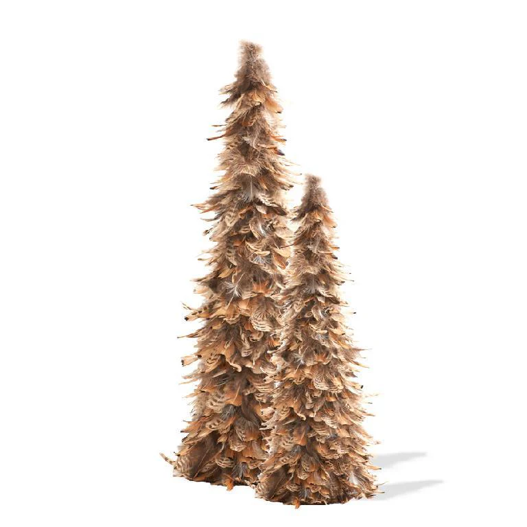 Rust Feather Topiary Trees, 16" - 24.5" (Set of 2)