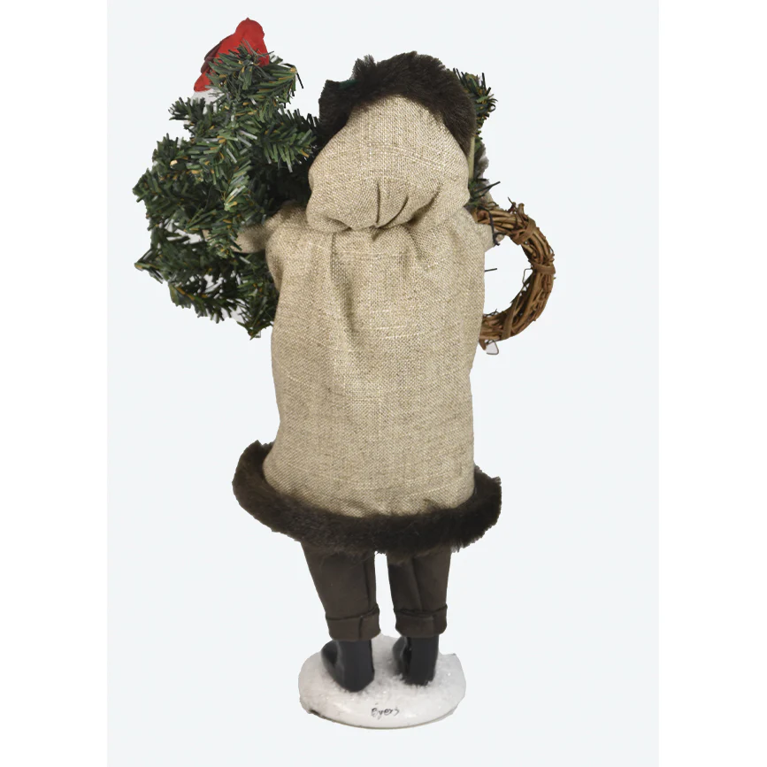Rustic Santa Caroler Figurine, 13" - Image 3