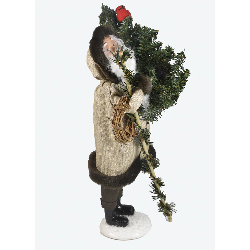 Rustic Santa Caroler Figurine, 13" - Image 4