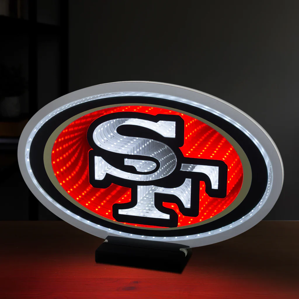 San Francisco 49ers LED Infinity Logo Light, Acrylic, w/UL Plug, 10" - Image 4