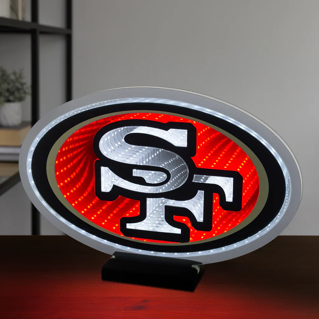 San Francisco 49ers LED Infinity Logo Light, Acrylic, w/UL Plug, 10" - Image 5