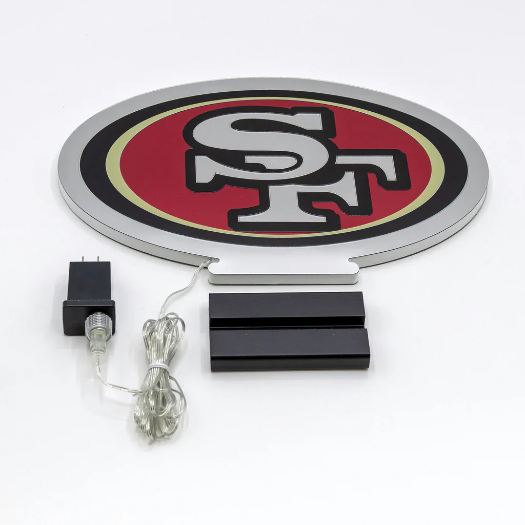 San Francisco 49ers LED Infinity Logo Light, Acrylic, w/UL Plug, 10" - Image 6
