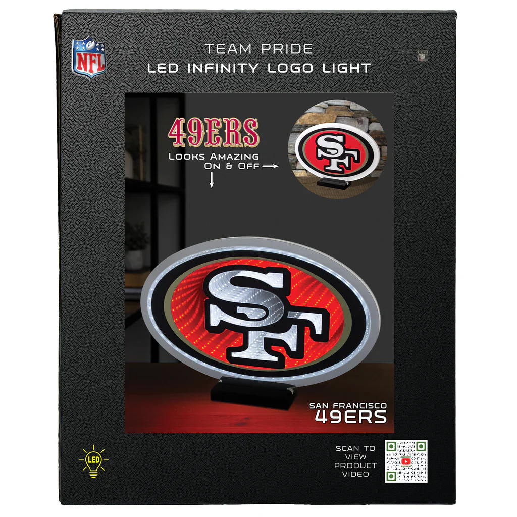 San Francisco 49ers LED Infinity Logo Light, Acrylic, w/UL Plug, 10" - Image 8