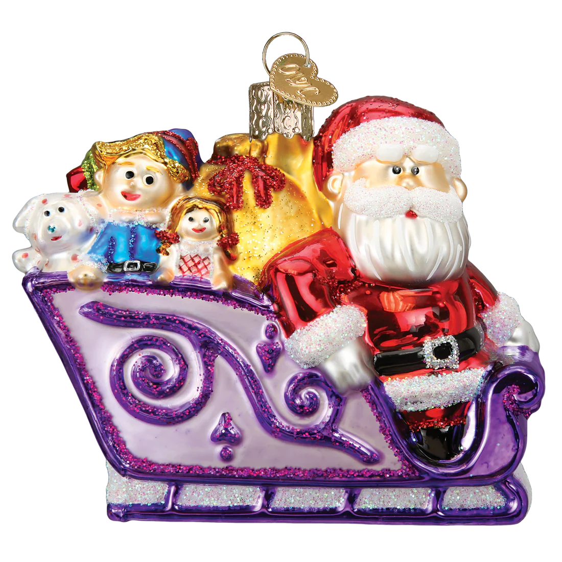 Santa & Friends Glass Ornament - Image 2