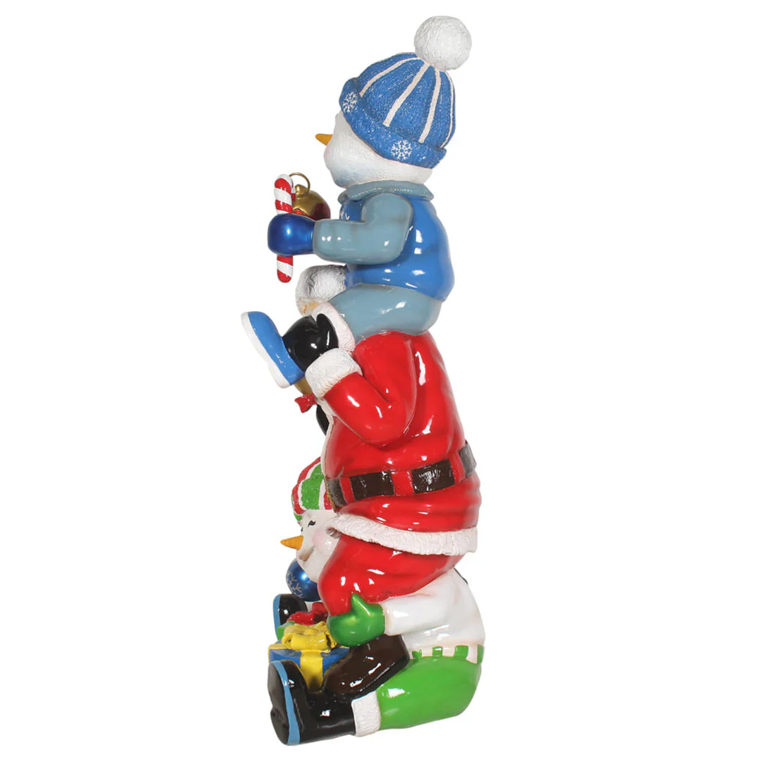 Large Fiberglass Santa and Snowman Stacking, 5' - Image 3