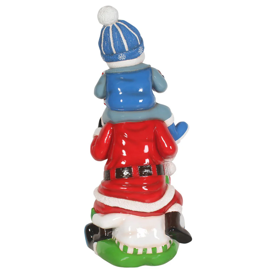 Large Fiberglass Santa and Snowman Stacking, 5' - Image 4