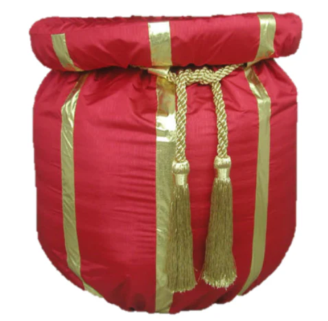 Large Santa Bag, Velour with Gold Metallic Strip (36" W / 36" L)