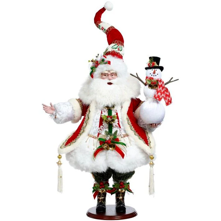 Santa Building Snowman Figurine, 25.5"