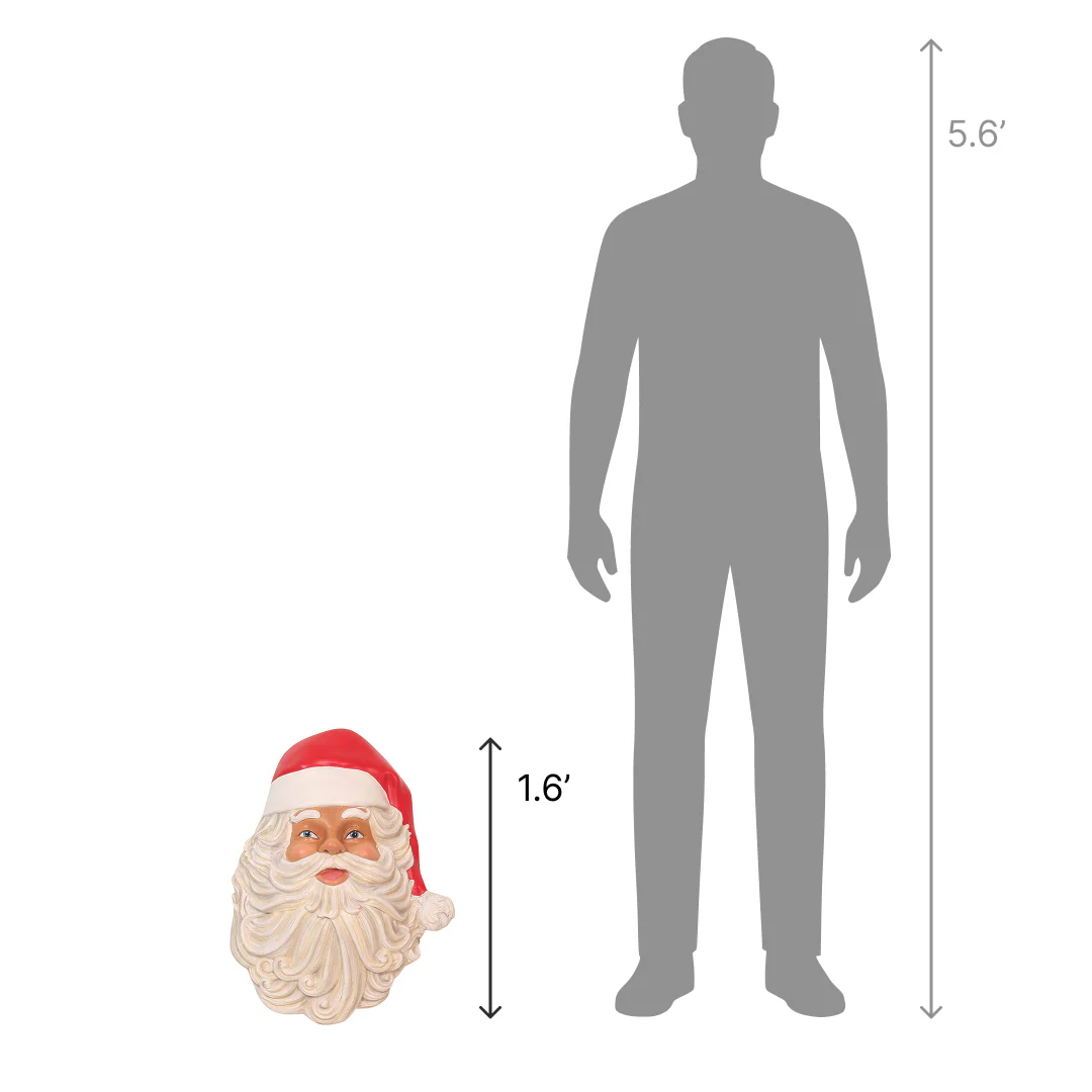 Large Fiberglass Santa Claus' Face, 19" - Image 2