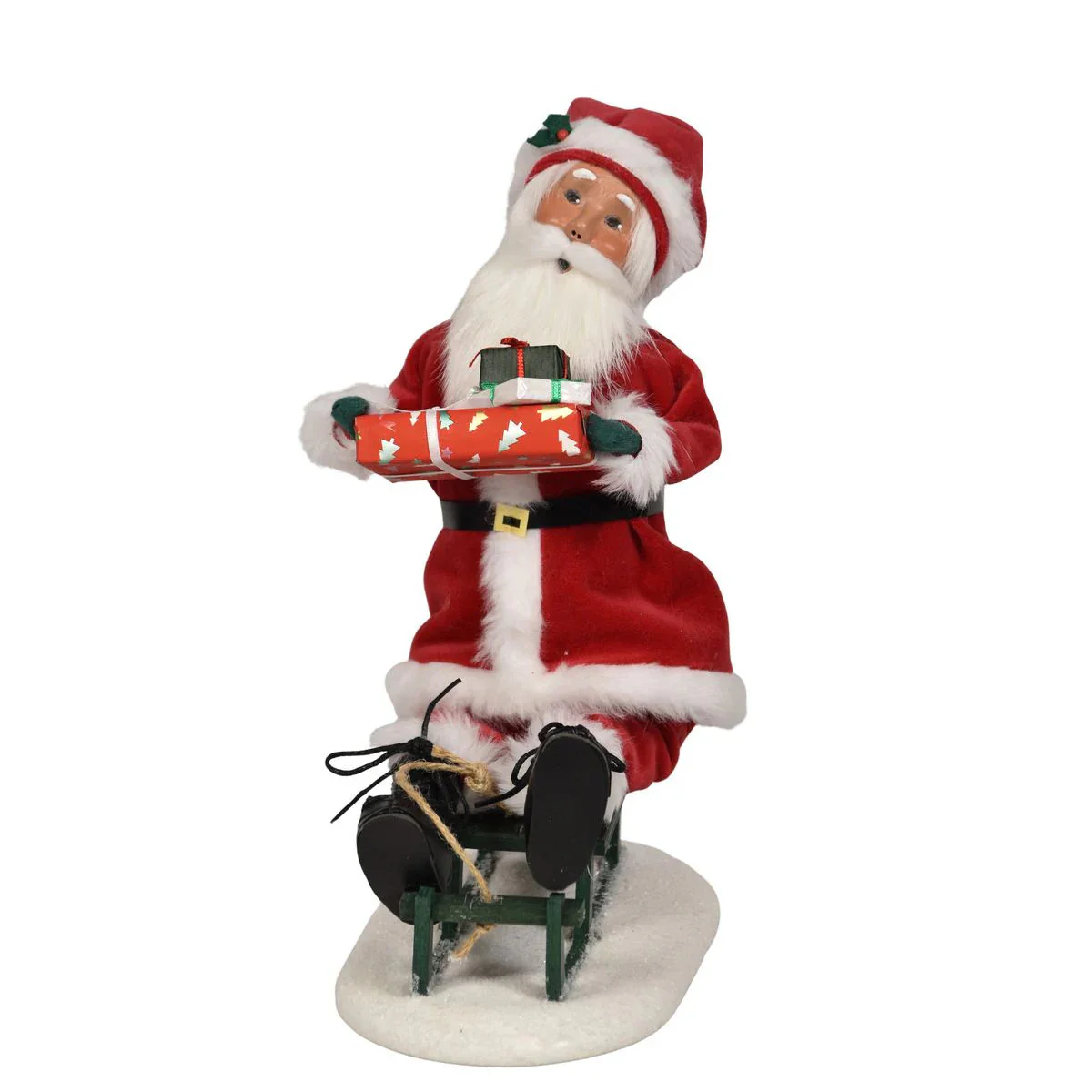 Santa on Sled Caroler Figurine, 13"