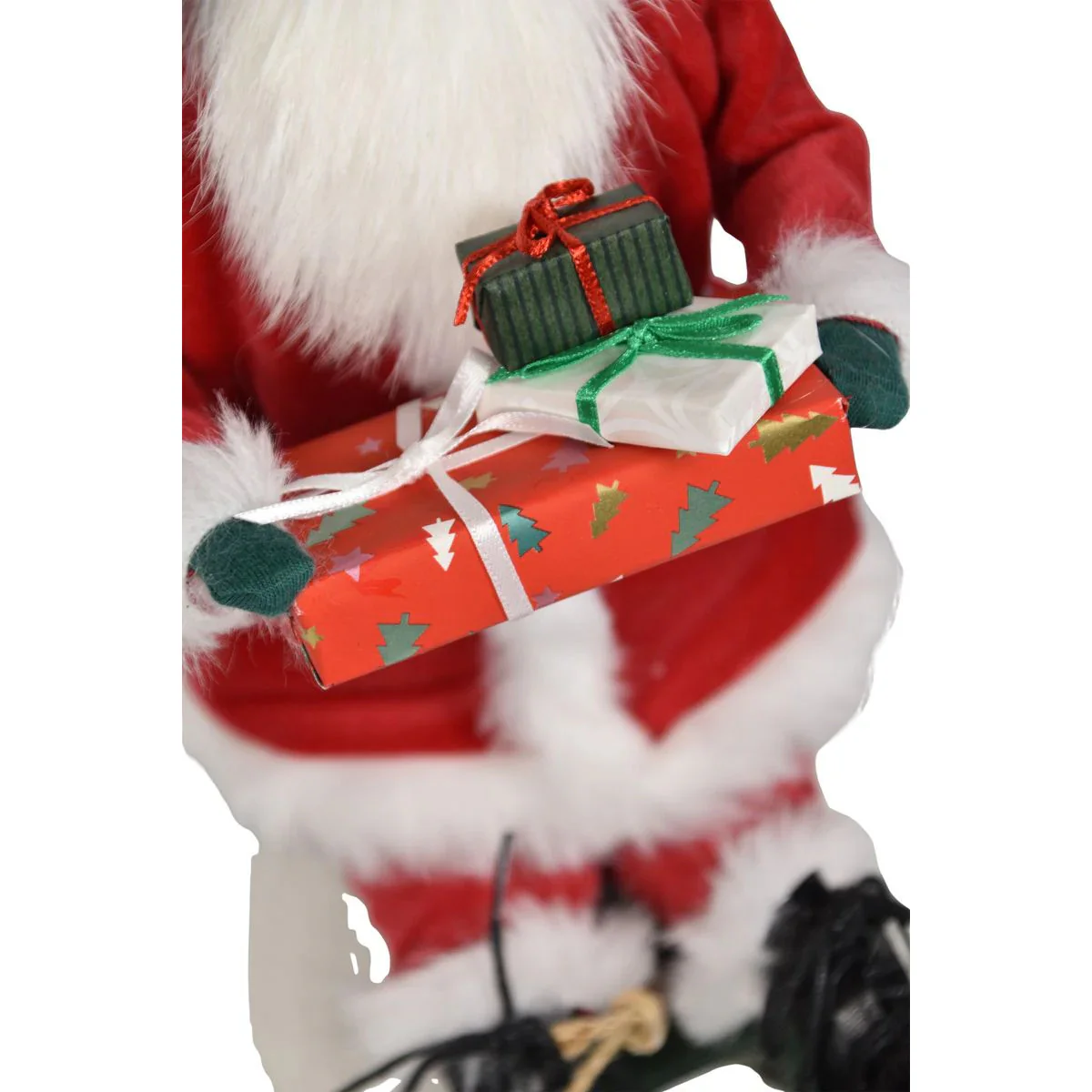 Santa on Sled Caroler Figurine, 13" - Image 3