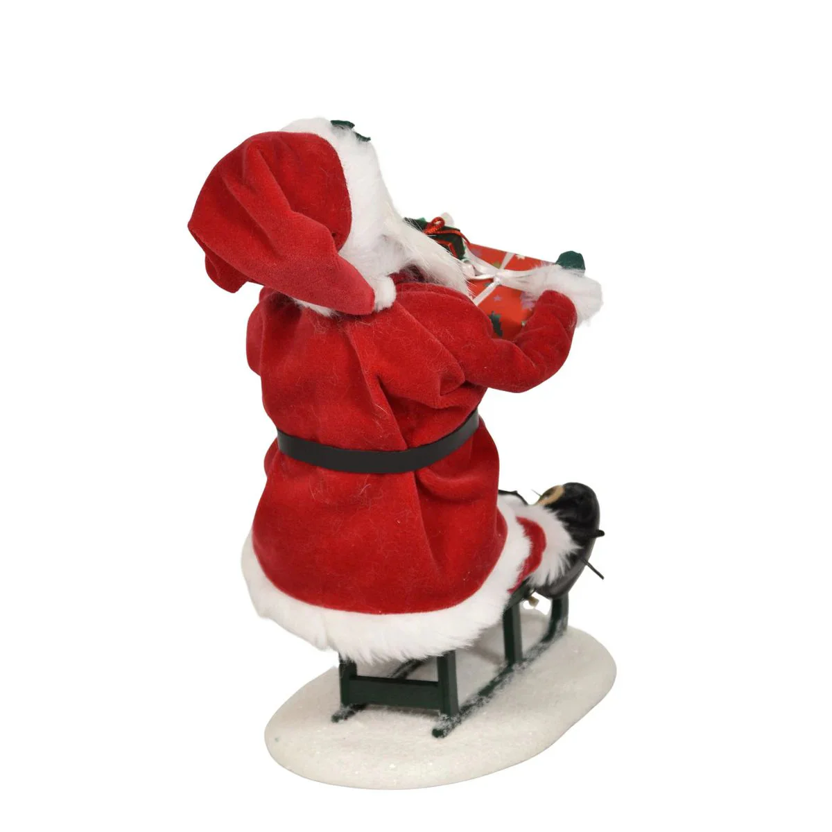 Santa on Sled Caroler Figurine, 13" - Image 5