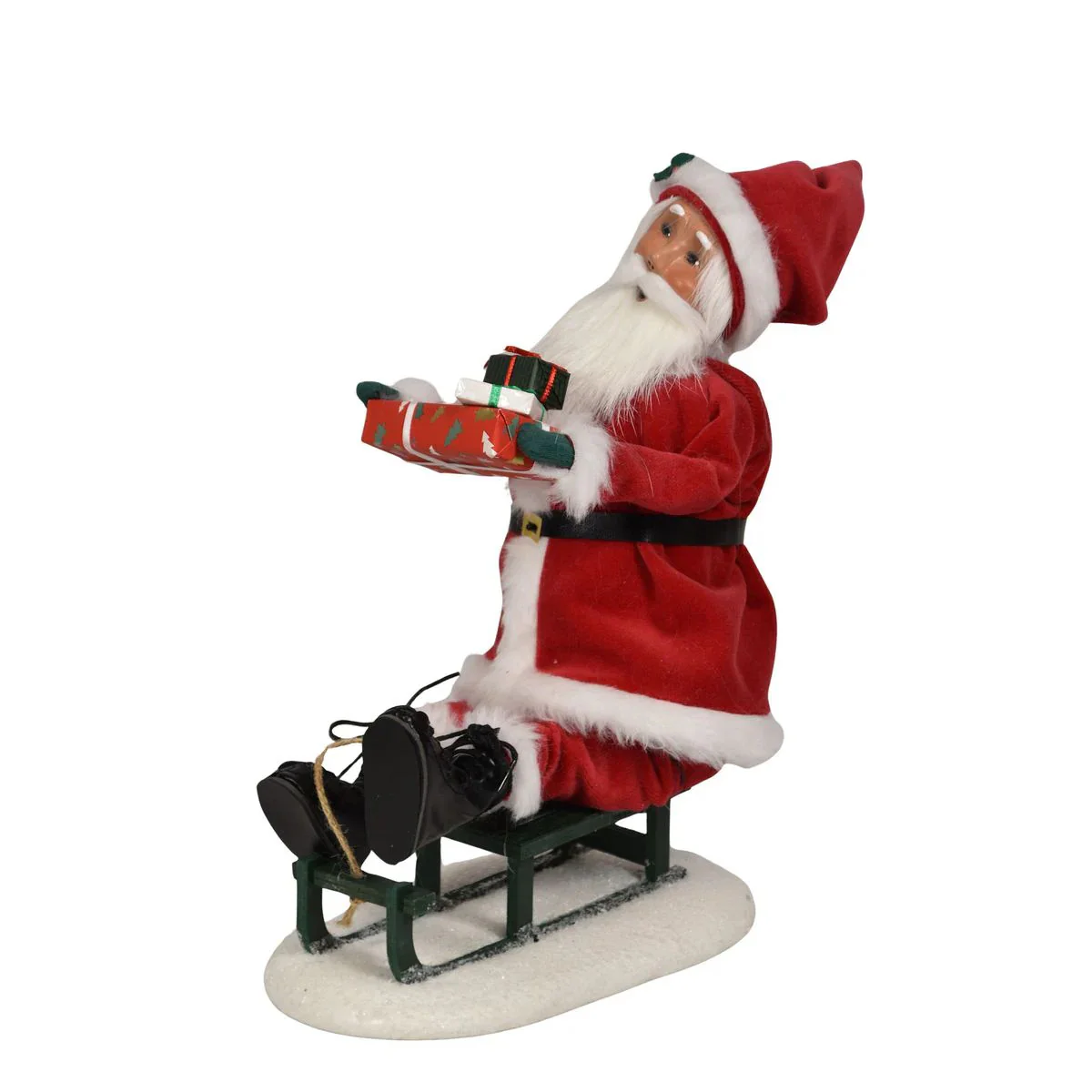 Santa on Sled Caroler Figurine, 13" - Image 6