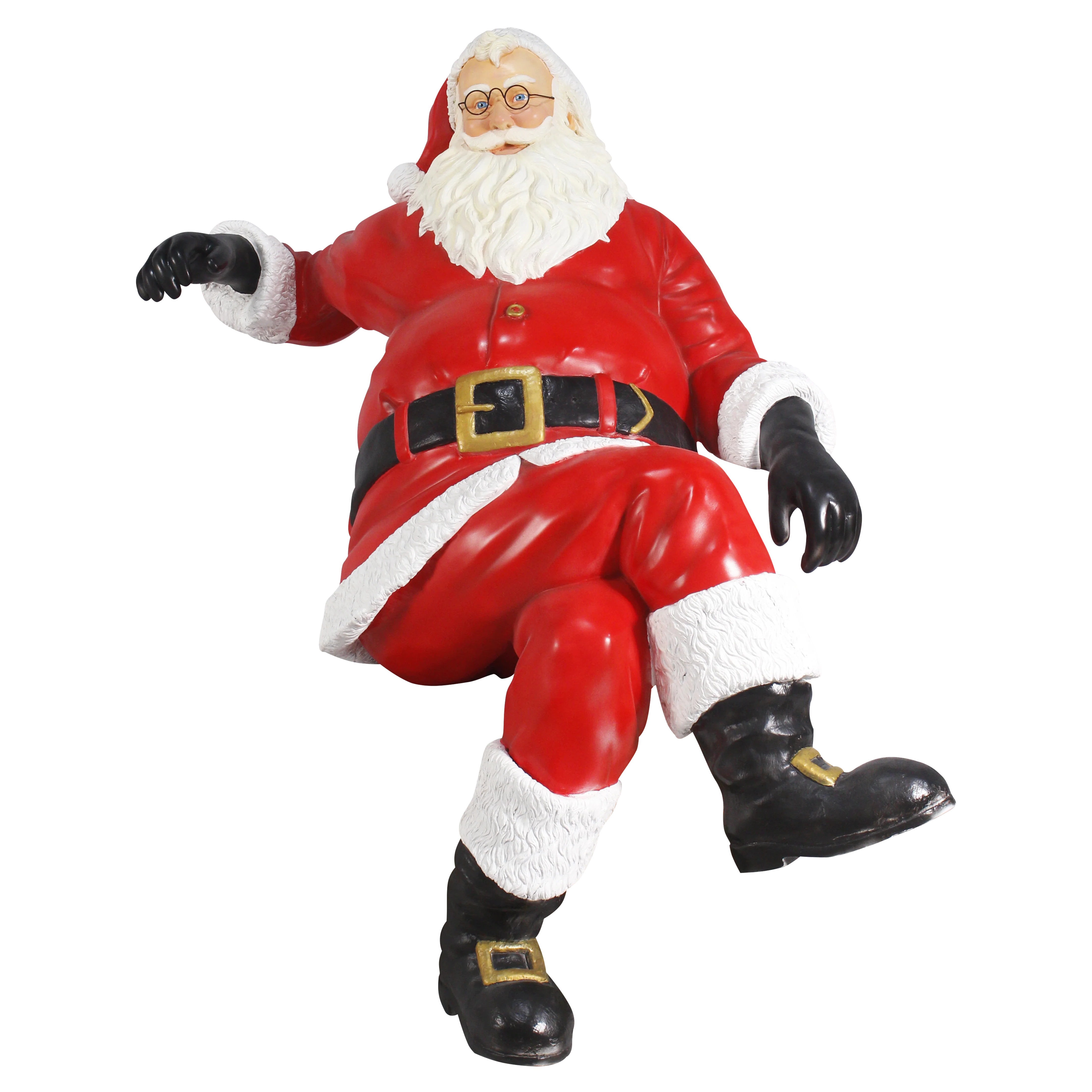 Large Fiberglass Santa on Bench Statue (Santa Only), 63"