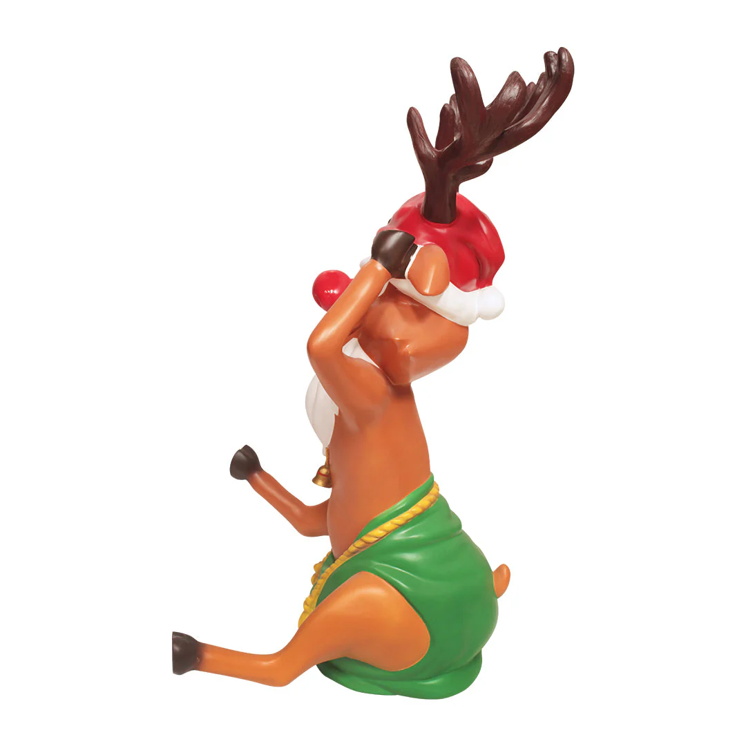 Large Fiberglass Santa Reindeer Figure, 55" - Image 3